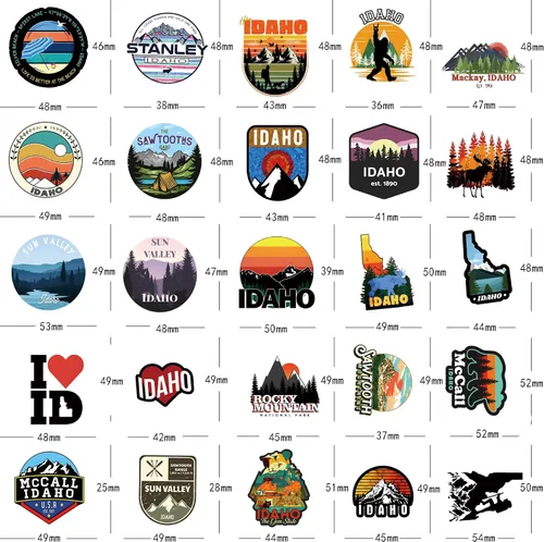 Vista 2 de Idaho State Stickers 60 calcomanías de viaje estéticas impermeables paquete de calcomanías de vinilo para botella de agua, laptop, taza, teléfono
