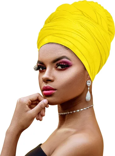 Vista 16 de Ankara - Diadema suave con estampado africano para la cabeza, bufanda para el cabello largo, turbante, corbata, punto africano, envolturas