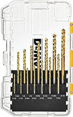 Vista 3 de DEWALT - Kit de taladro inalámbrico máximo de 20 V, compacto, 1/2 pulgada con juego de brocas de titanio, punto piloto, 21 piezas (DCD771C2 y DW1361)