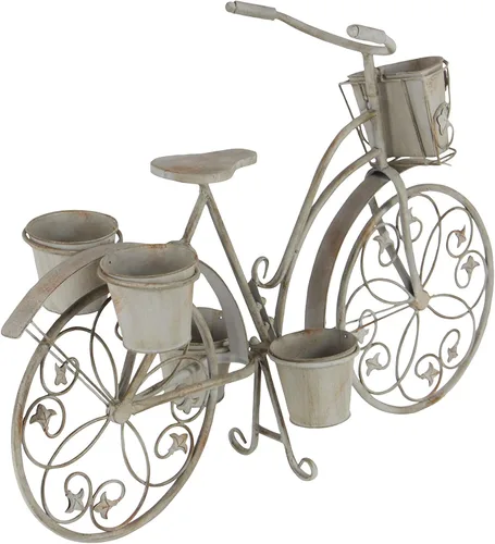 Vista 3 de Deco 79 68767 pie metálico para bicicleta, 36 x 26 pulgadas Gris
