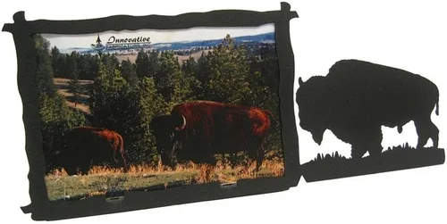 Vista 2 de Innovative Fabricators, Inc. Marco de fotos Wildlife, fabricado en Estados Unidos, osos y pinos, paisaje de 3.5 x 5 pulgadas
