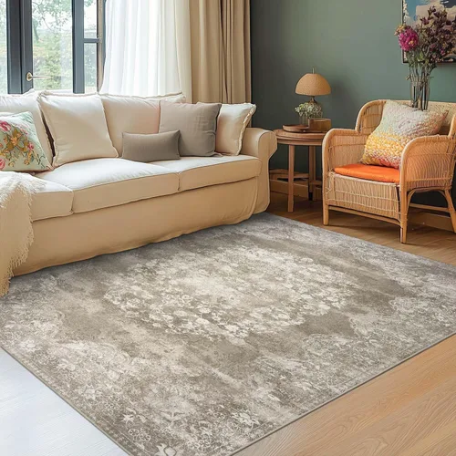 Vista 114 de jinchan Fiora - Alfombra lavable de área pequeña, alfombra de entrada floral de medio círculo de 2 x 3, tapete de media luna de pelo bajo, suave
