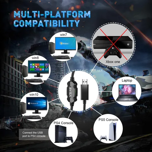 Vista 7 de EKSA E1000 - Auriculares USB para juegos para PC auriculares de computadora con cancelación de ruido de micrófonomicrófono auriculares con cable