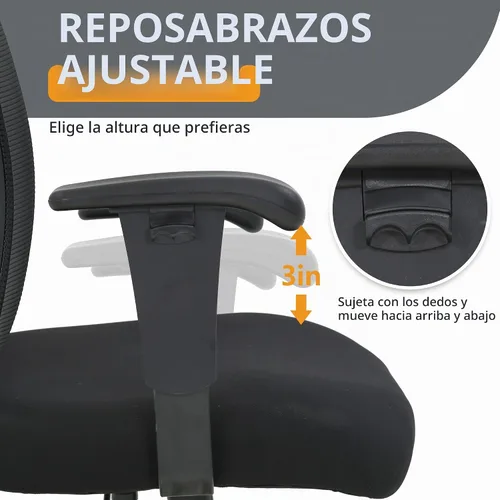 Vista 7 de Silla de escritorio ergonómica, silla de oficina, silla de computadora de 500 libras con soporte lumbar, asiento ancho, brazos ajustables