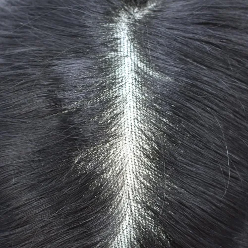 Vista 4 de LYRICAL Hair Toupee para hombres negro cabello humano fino mono postizo poli piel NPU alrededor de sistemas de cabello reemplazos durable
