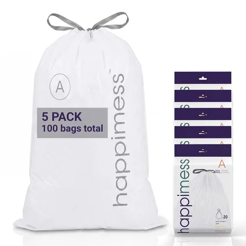 Vista 12 de happimess Bolsas de basura con cordón de 8 galones (30 litros), sin perfume, transparentes, resistentes para cocina y hogar, ajuste personalizado