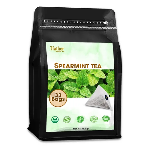 Vista 2 de Bolsas de té de menta verde pirámide con cuerda, dulces y delicadas de mentol, hojas de menta verde prémium