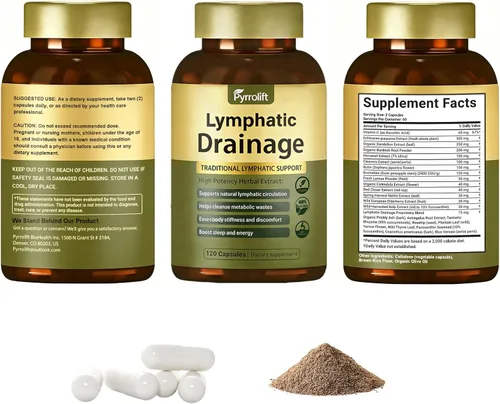Vista 11 de Cápsulas de drenaje linfático, fórmula herbaria natural de 120 unidades para la salud inmunológica y equilibrio de líquidos con diente de león