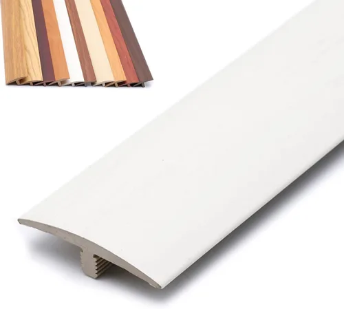 Vista 8 de Tira de transición de suelo de madera con moldura en T, flauta reductora de puerta para cocina, dormitorio, balcón, protector de borde de alfombra