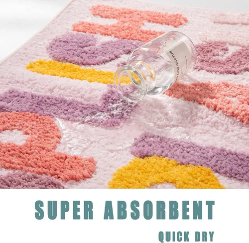 Vista 4 de Divertidas alfombras de baño bonitas antideslizantes para niños, modernas alfombrillas de microfibra absorbentes
