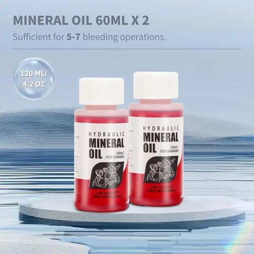 Vista 4 de Aceite mineral para frenos de bicicleta de alto rendimiento, 4.1 fl oz/4 onzas, ideal para sistemas de frenos hidráulicos Shimano y Tektro, líquido