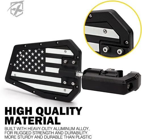 Vista 4 de Xprite Espejos Laterales UTV se Ajustan a Jaula de Barra Antivuelco de 1.75"-2 Pulgadas, Espejo Retrovisor de Aluminio Resistente con Soporte