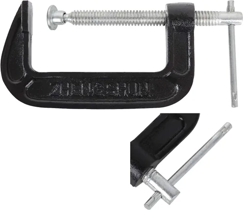 Vista 4 de 6 abrazaderas C de 4 pulgadas de acero resistente C - Juego de abrazaderas C de resistencia industrial para carpintería, soldadura, construcción