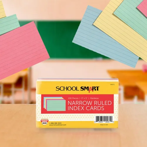 Vista 9 de School Smart Tarjetas de índice con rayas, 3 x 5 pulgadas, colores surtidos, paquete de 100
