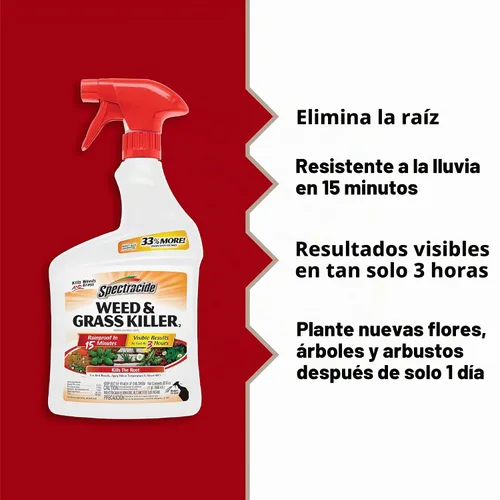 Vista 2 de Spectracide Weed & Grass Killer 2, Uso en Calzadas, Caminos y Alrededor de Árboles y Jardineras de Flores, Aerosol de 32 onzas líquidas