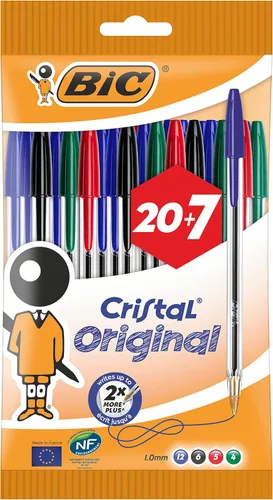Vista 17 de BiC Cristal Original - Bolígrafo con punta redonda 1.0 mm paquete de de 4