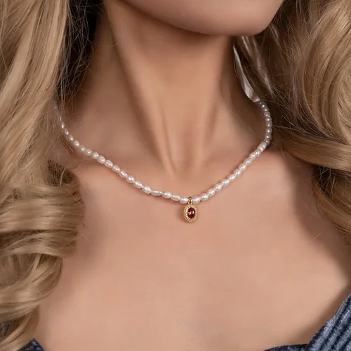 Vista 3 de 2023 New 925 Sterling Silver Dainty Freshwater Cultured Pearl Choker Necklace White Genuine Real Pearl Charm Necklaces Jewelry Gifts for Her