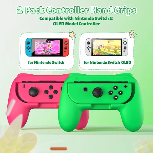 Vista 41 de FASTSNAIL Grips Compatible with Nintendo Switch for Joy Con & OLED Model for Joycon, Wear-resistant Handle Kit Compatible with Joy Cons Controllers