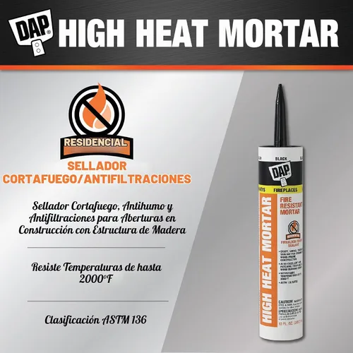 Vista 2 de DAP Mortero resistente al fuego de alto calor, 10 onzas, negro (7079818854)
