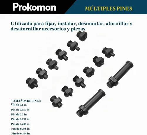 Vista 5 de Juego de 15 piezas de llave de tuerca de pasador ajustable/Llave de embrague de ventilador de cilindro variable con soporte de polea y mango suave