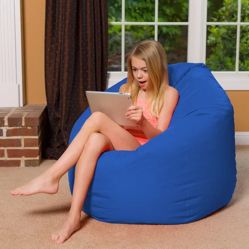 Vista 4 de Posh Beanbags - Sillón puff Azul Rey Sólido