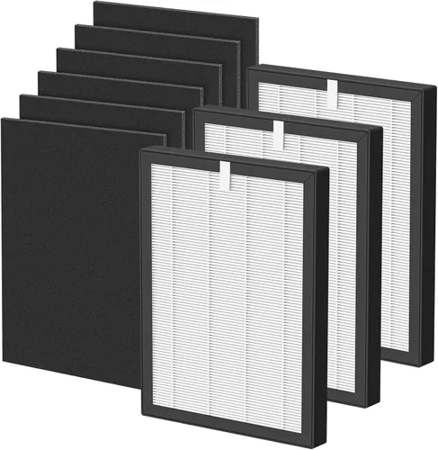 Vista 11 de Filtro de repuesto ProHEPA 9000 compatible con purificadores de aire VEVA 9000, 2 filtros de repuesto HEPA y 8 prefiltros de carbón activado