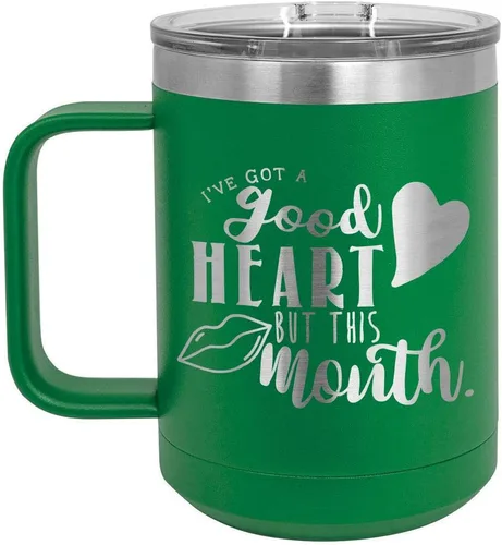 Vista 17 de Taza de café de 15 onzas con tapa superior deslizante, con aislamiento, ideal para regalo de cumpleaños o Navidad de mujeres y hombres