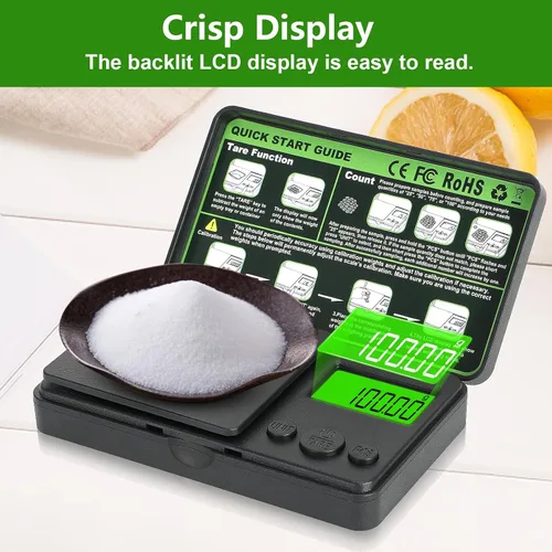 Vista 6 de Básculas digitales de bolsillo de 0.01/35.27 oz, básculas portátiles de precisión de gramos con 7 unidades y función de tara, básculas de cocina