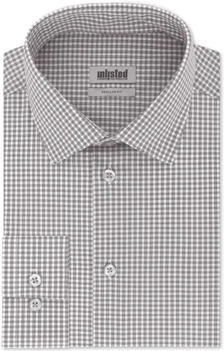 Vista 3 de Kenneth Cole Men's Dress Shirt Regular Fit Checks and Stripes (Patterned)