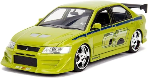 Vista 2 de Jada Toys Fast & Furious 1:32 Brian's 2002 Mitsubishi Lancer Evo - Coche fundido a presión, juguetes para niños y adultos