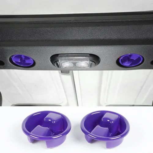 Vista 9 de Cubierta decorativa de tornillo para perilla de montaje en techo para Jeep Wrangler JK JKU 2/4 puertas 2007-2018, accesorios interiores (azul)