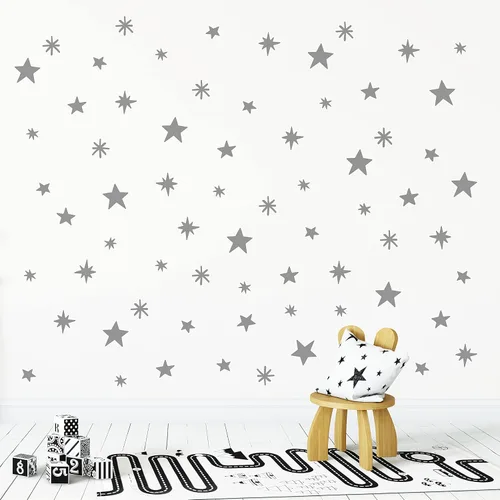 Vista 3 de Mix Stars Sky - Calcomanías de pared para niños, habitación de bebé, cuarto de bebé y sala de estar. 96 piezas calcomanías adhesivas de vinilo