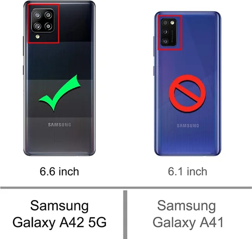 Vista 2 de Funda magnética diseñada para Samsung Galaxy A42 5G con cristal templado, absorción a prueba de golpes, antiarañazos, resistente y duradera