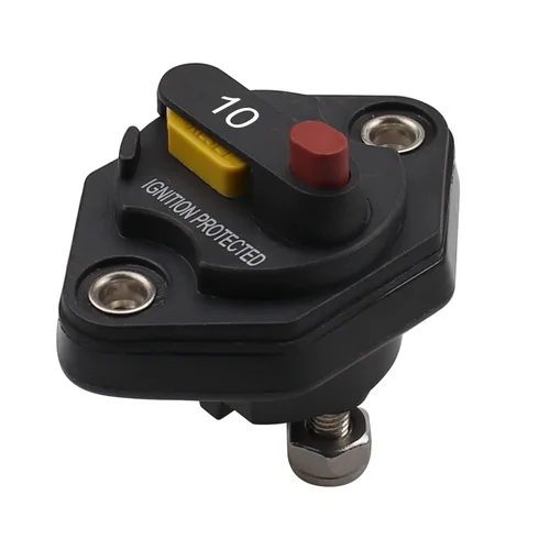 Vista 3 de Disyuntor de montaje en panel de 12 V, 24 V, 32 V, CC, 10 A, con botón de reinicio manual conmutable para auto, camión, RV, remolque, automóvil