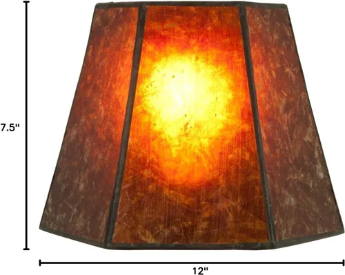 Vista 5 de Upgradelights Reemplazo de pantalla de lámpara de mica de puente uno de 12 pulgadas para lámparas de pie 7x12x7.5