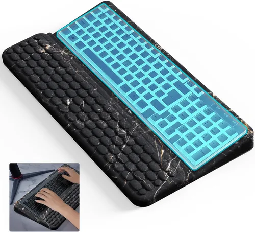 Vista 11 de Soporte de teclado para escritorio, reposamuñecas para teclados, soporte ergonómico para teclados para trabajar fácilmente, almohadilla de muñeca