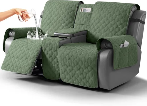 Vista 23 de TAOCOCO Funda para Sillón de Dos Plazas Reclinable 100% Impermeable con Consola Central, Funda de Sofá Reclinable Reversible para 2 Asientos