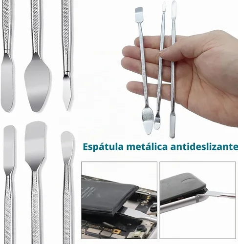Vista 4 de Spudger - Kit de herramientas de palanca, herramienta de apertura de 8 piezas, kit de herramientas de metal Spudger, herramienta ultrafina y abierta
