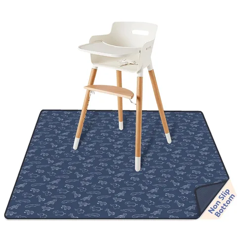 Vista 16 de Blissful Diary - Alfombrilla para debajo de la silla alta, 50.4 x 50.4 pulgadas, lavable, antideslizante, protectora contra salpicaduras, rosa claro