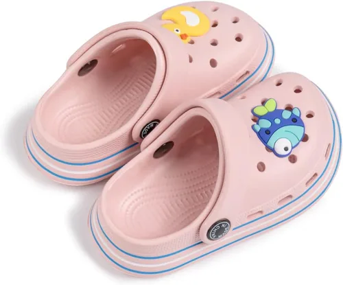 Vista 2 de Casazoe Zuecos de agua para niños y niñas pequeños, sandalias de agua sin cordones, ligeras, para exteriores, verano, playa, piscina