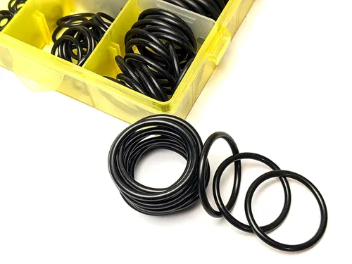 Vista 3 de Kit de juntas tóricas hidráulicas Accesorios de brida 70 piezas (7 tamaños comunes) SAE Buna-N 90 Durómetro SAE Código SAE 61 y 62