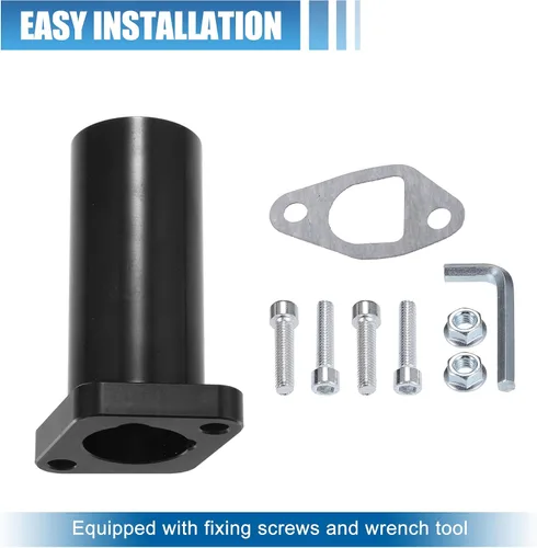 Vista 6 de uxcell Tubo de admisión múltiple de entrada para carburador PWK24, motor de mini bicicleta Go Kart, tubo de admisión universal de carreras, 1 juego