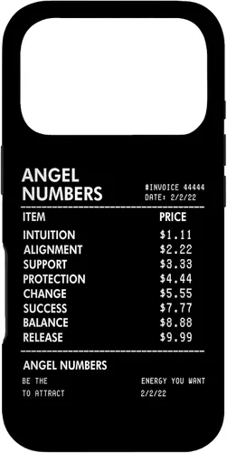 Vista 30 de iPhone 16 Números Ángel Recibo 111 222 333 444 Estuche de numerología espiritual