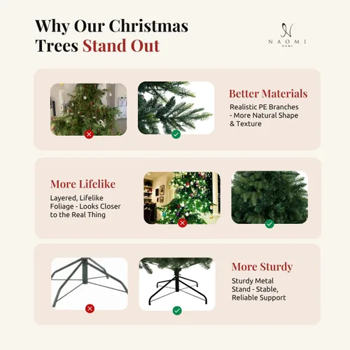 Vista 7 de Naomi Home - Árbol de Navidad negro preiluminado de 6.5 pies, 450 luces