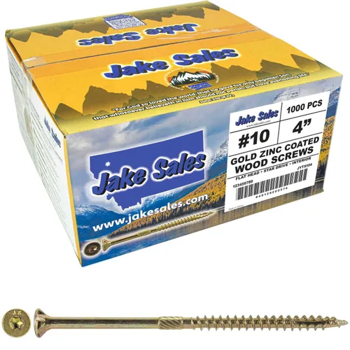 Vista 227 de 8 x 1 revestimiento exterior recubierto de bronce, tornillo de madera multiusos compatible con ACQ, cabeza plana Torx/Star Drive de 1 libra, 288
