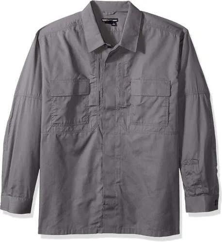 Vista 5 de 5.11 Tactical Taclite 72054 - Camisa de manga larga para hombre, de poliéster y algodón Ripstop TDU Negro