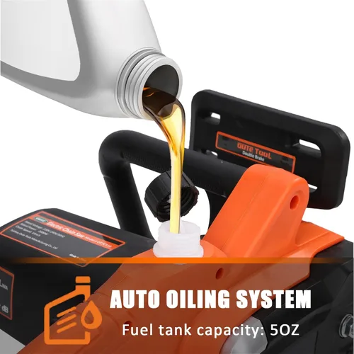 Vista 4 de Motosierra eléctrica de 16 pulgadas con motor lateral con cable y reabastecimiento automático de cadena, para cortar madera, cortar árboles, patio