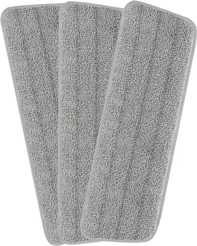 Vista 9 de Paquete de 6 almohadillas reutilizables de 16.5 pulgadas, cabezales de repuesto de trapeador de microfibra para mopas húmedas y secas, compatibles
