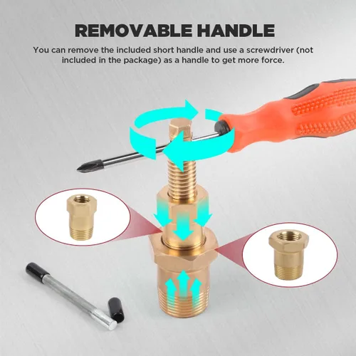 Vista 5 de CMTOOL Herramienta extractor de manga de compresión, diseño de cabeza hexagonal mejorada, herramienta de fontanería extractor de virola herramienta