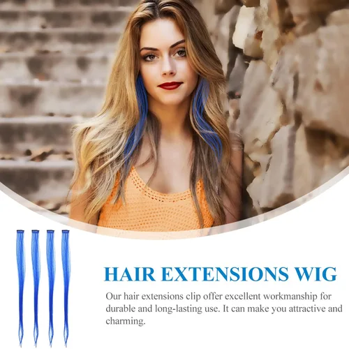 Vista 9 de KALLORY 12 extensiones de peluca, accesorios para el cabello, pelucas para mujer, joyas para el cabello, extensiones de cabello con clip